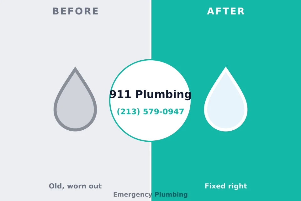 Before and after: plumbing repair Industry, PA